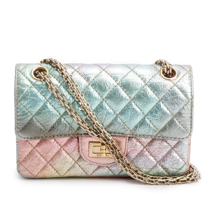 Chanel 2020 Multicolor Metallic Goatskin Quilted 2.55 Reissue Mini Flap