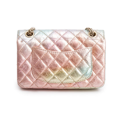 Chanel 2020 Multicolor Metallic Goatskin Quilted 2.55 Reissue Mini Flap