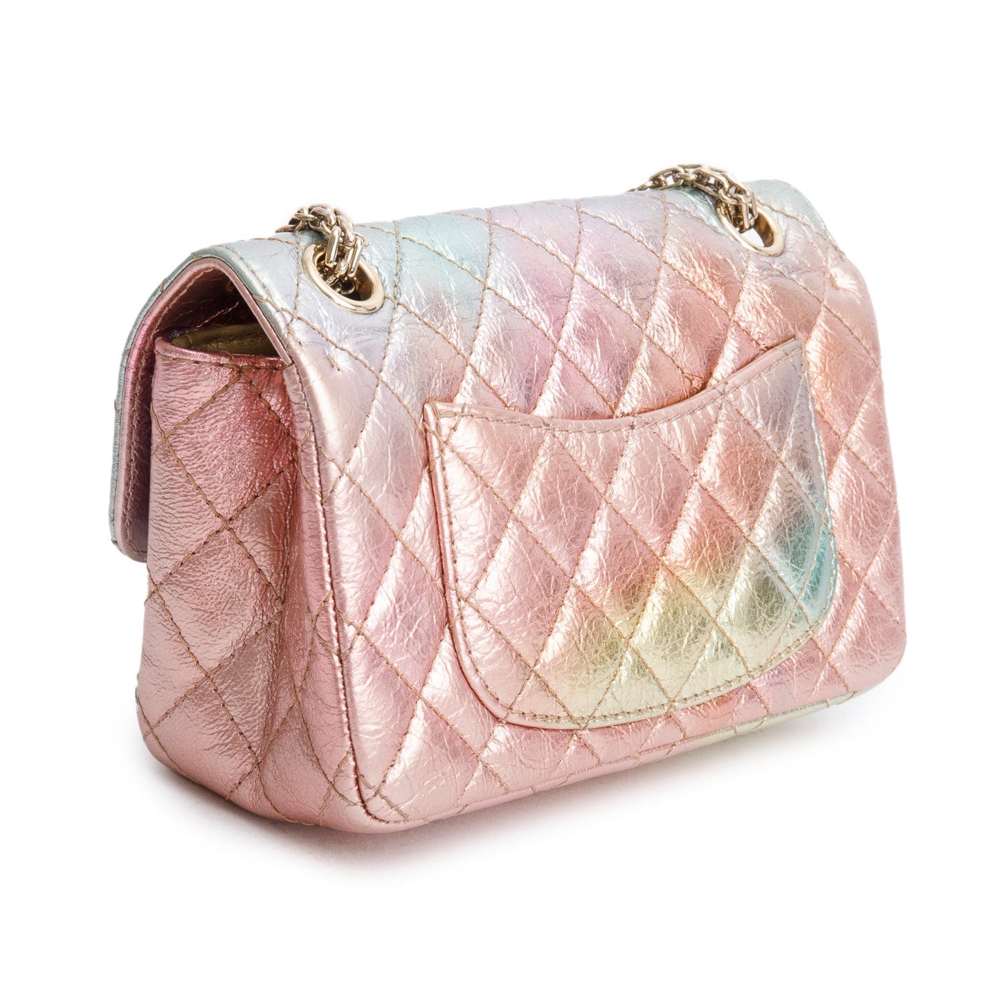 Chanel 2020 Multicolor Metallic Goatskin Quilted 2.55 Reissue Mini Flap