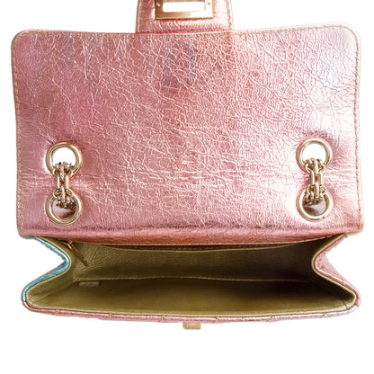 Chanel 2020 Multicolor Metallic Goatskin Quilted 2.55 Reissue Mini Flap
