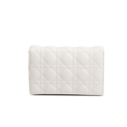 Christian Dior 2022 White Lambskin Cannage My Dior Daily Chain Pouch