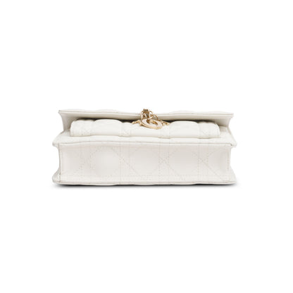 Christian Dior 2022 White Lambskin Cannage My Dior Daily Chain Pouch