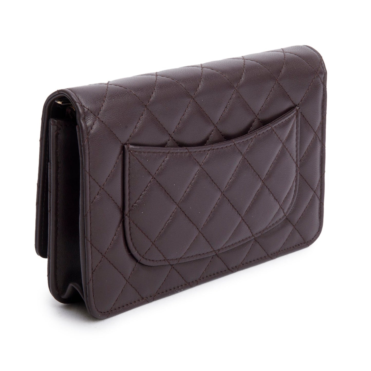 Chanel Burgundy Lambskin Quilted CC Logo Wallet on Chain