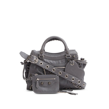 Balenciaga Grey Agneau Leather Neo Cagole XS City Bag