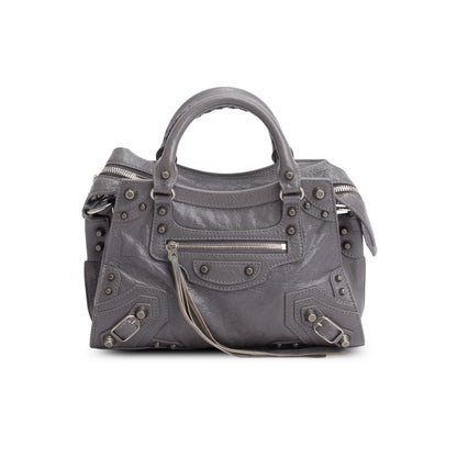 Balenciaga Grey Agneau Leather Neo Cagole XS City Bag