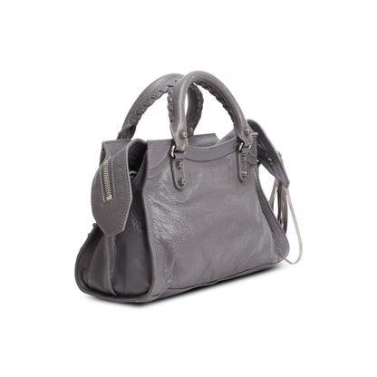 Balenciaga Grey Agneau Leather Neo Cagole XS City Bag