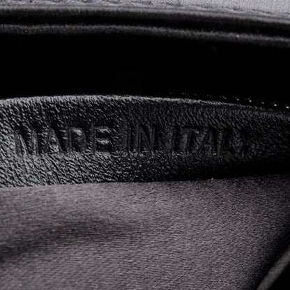 Fendi Black Satin Crystal Baguette