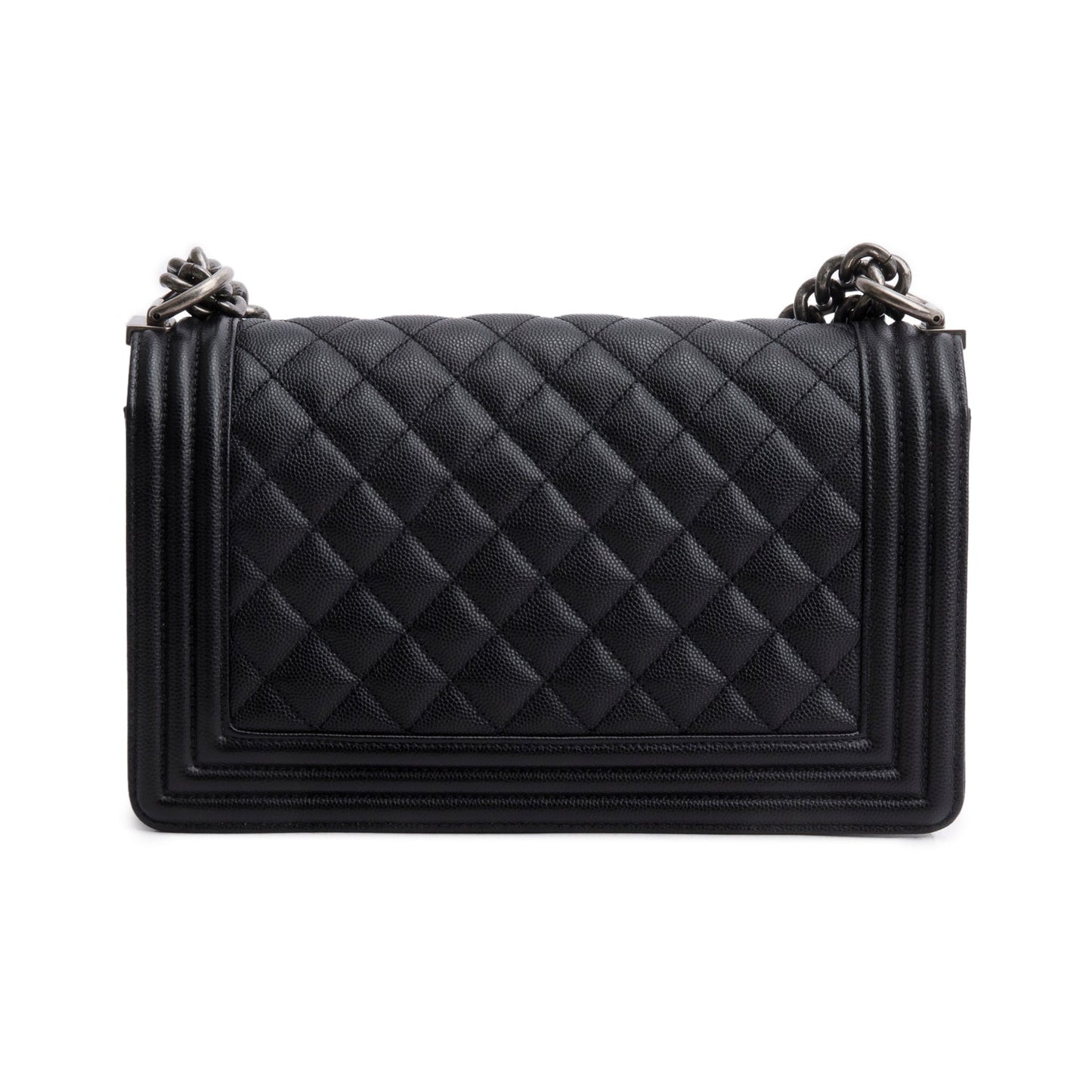 Chanel 2023 Black Caviar Quilted Medium Boy Flap Bag