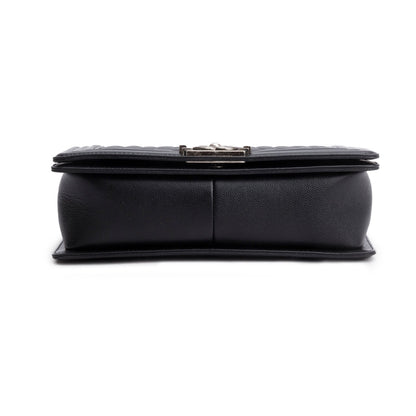 Chanel 2023 Black Caviar Quilted Medium Boy Flap Bag