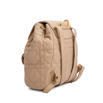 Chrisitan Dior 2024 Beige Lambskin Macrocannage Medium Caro Backpack