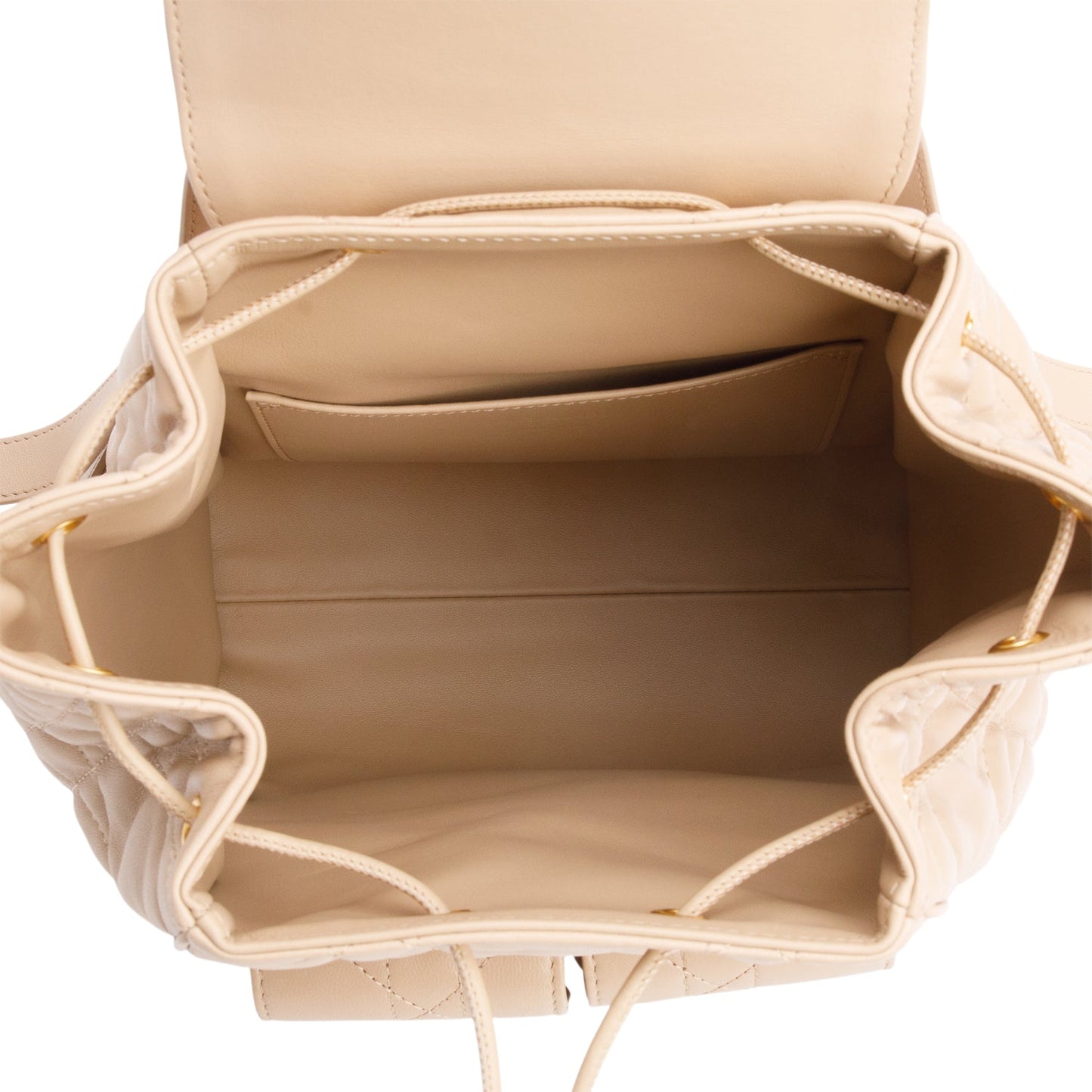 Chrisitan Dior 2024 Beige Lambskin Macrocannage Medium Caro Backpack