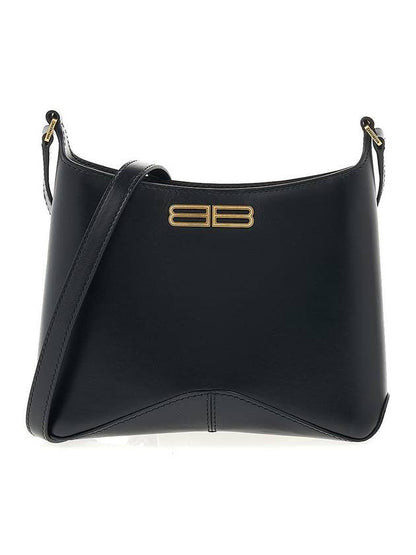 Luxury Balenciaga Trending 2025 Double B Logo Hobo Shoulder Bag Black