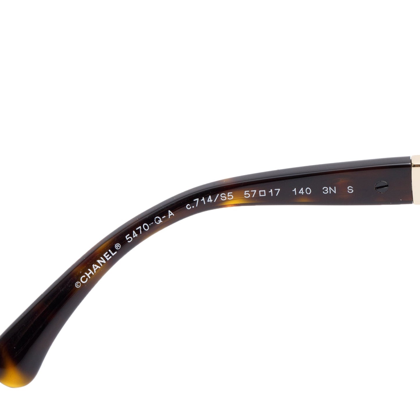 Chanel 5470QA Havana Lambskin Acetate Chain Square Sunglasses