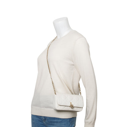 Christian Dior 2024 White Lambskin Cannage My Dior Daily Chain Pouch