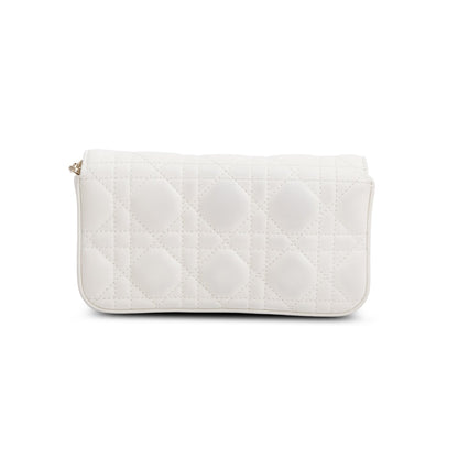 Christian Dior 2024 White Lambskin Cannage My Dior Daily Chain Pouch