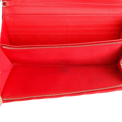 Christian Dior Red Patent Cannage Leather Lady Dior Rendezvous Wallet on Chain