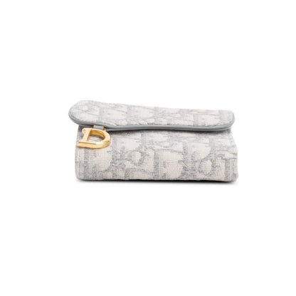 Christian Dior 2024 Grey Oblique Saddle Bloom Card Holder