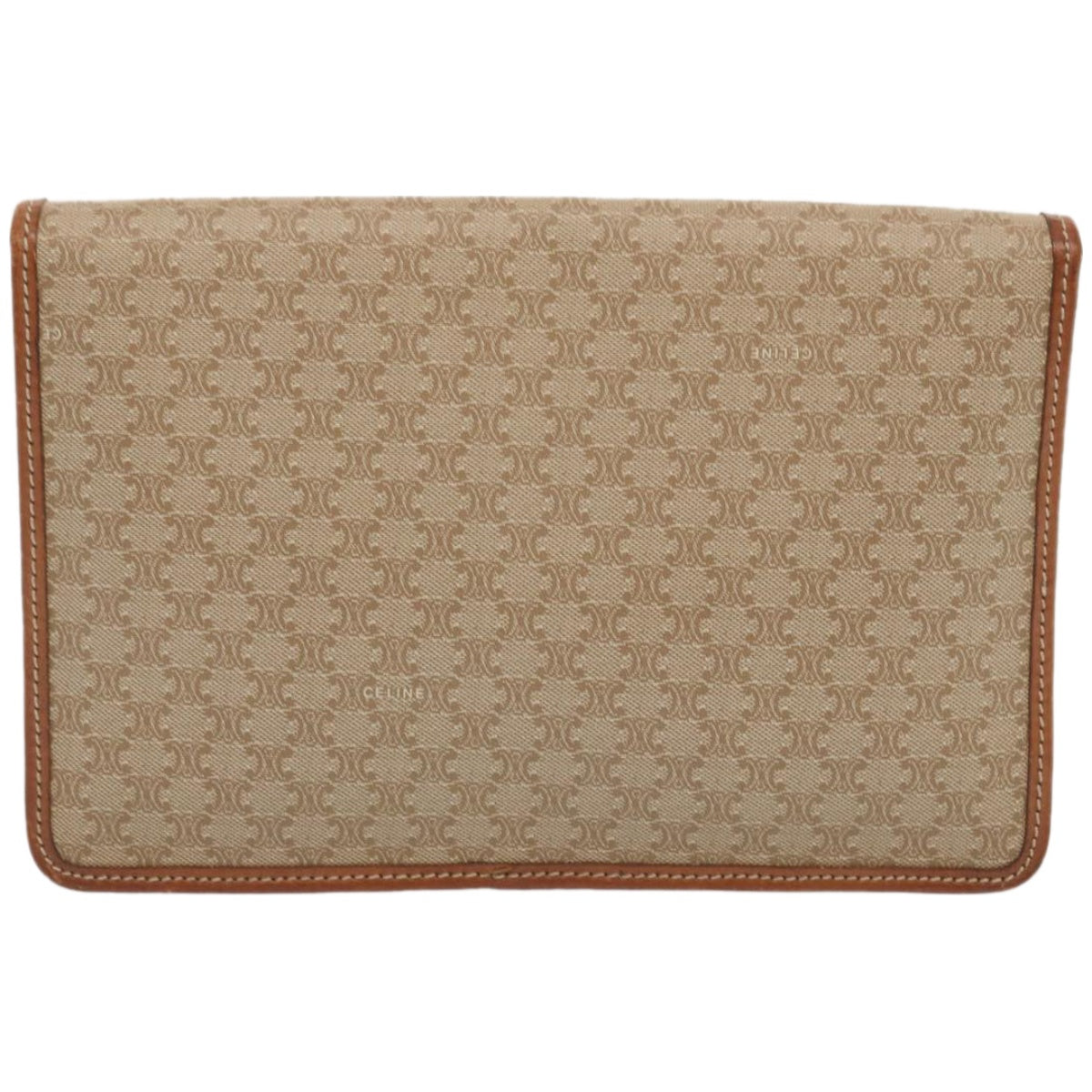 Luxury CELINE Macadam Canvas Clutch Bag Beige  67439