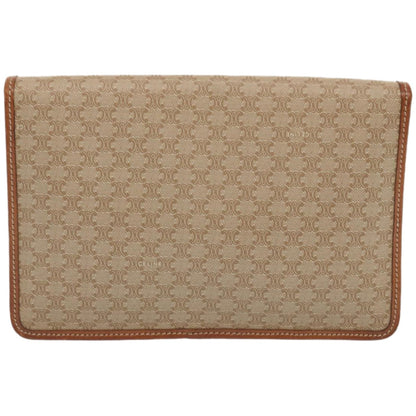 Luxury CELINE Macadam Canvas Clutch Bag Beige  67439