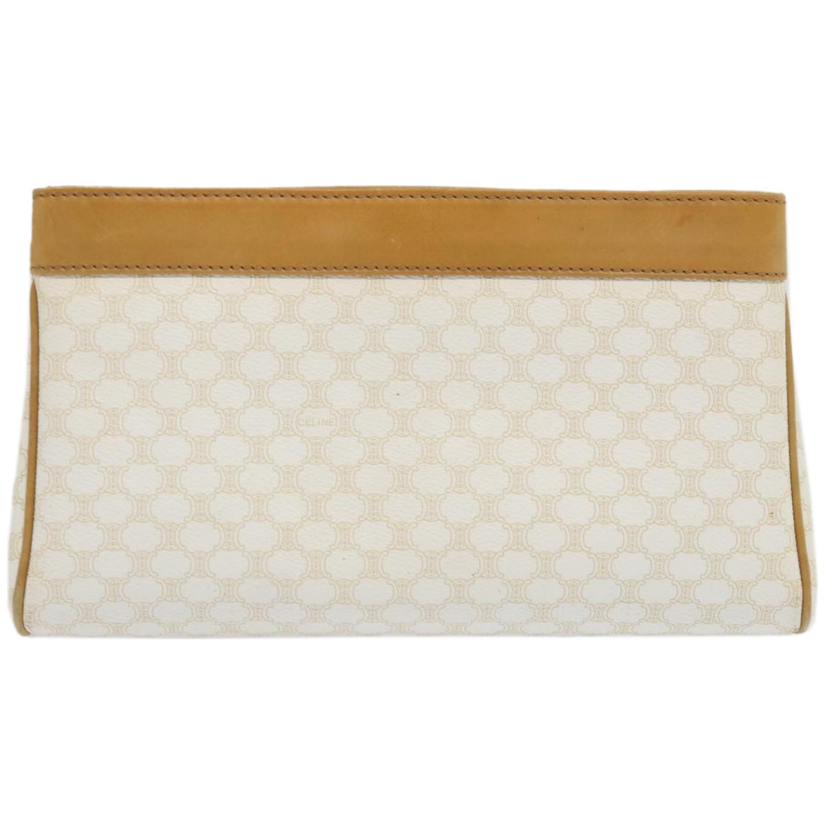 Luxury CELINE Macadam Canvas Clutch Bag PVC Leather Whe  67446