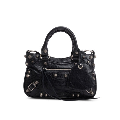 Balenciaga Black Agneau Neo Cagole Mini Handbag
