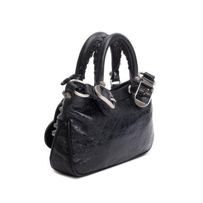 Balenciaga Black Agneau Neo Cagole Mini Handbag