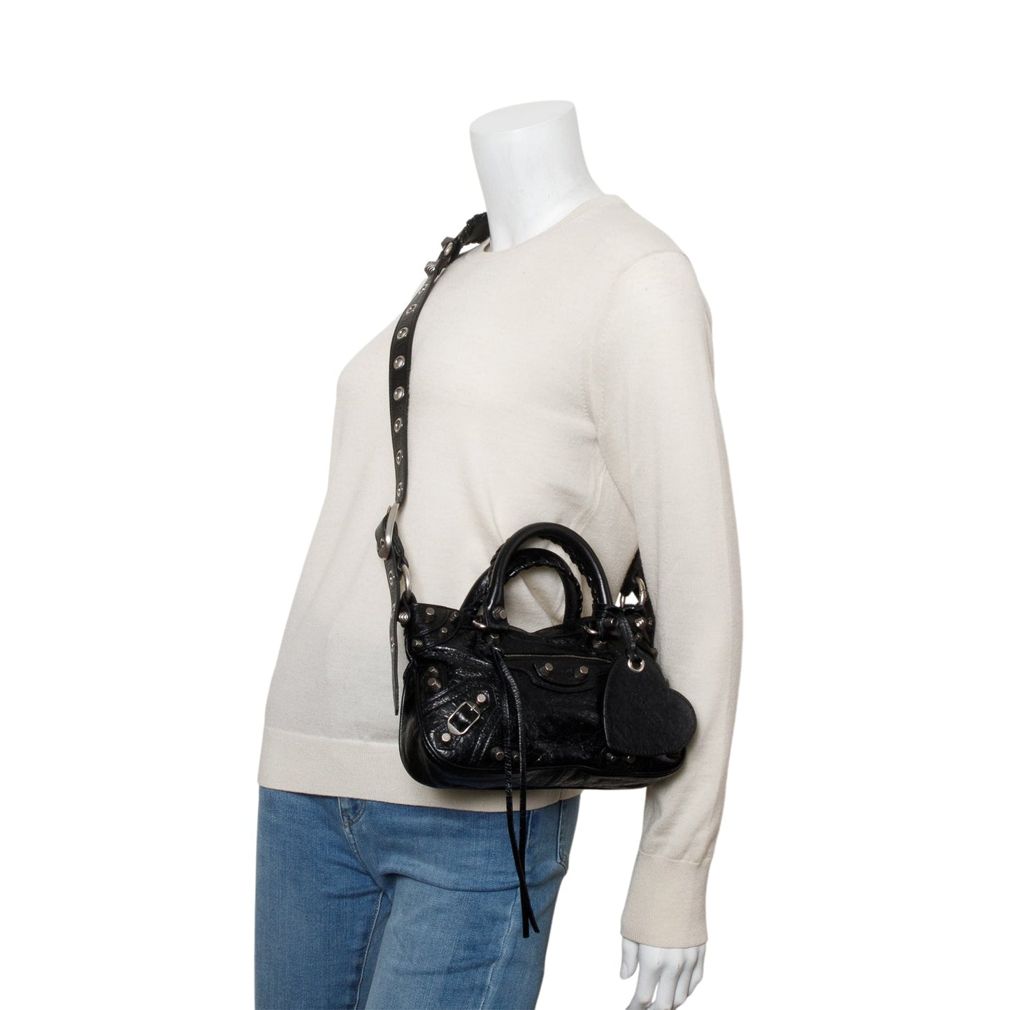 Balenciaga Black Agneau Neo Cagole Mini Handbag