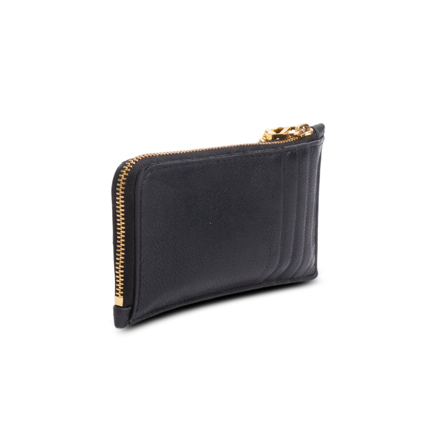 Christian Dior 2023 Black Supple Calfskin Cannage Lady Dior Cosmos Zipped Card Holder