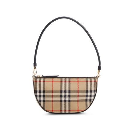 Burberry Beige Vintage Check Calfskin Olympia Slim Pouch