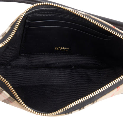 Burberry Beige Vintage Check Calfskin Olympia Slim Pouch