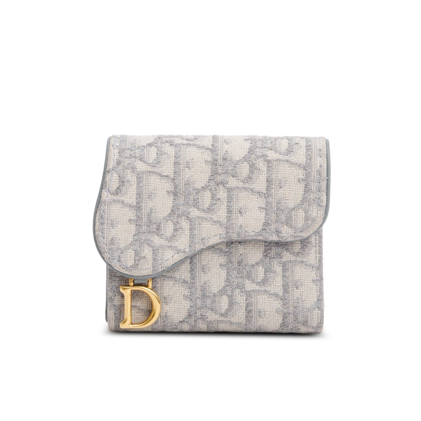 Christian Dior 2023 Grey Oblique Saddle Bloom Card Holder