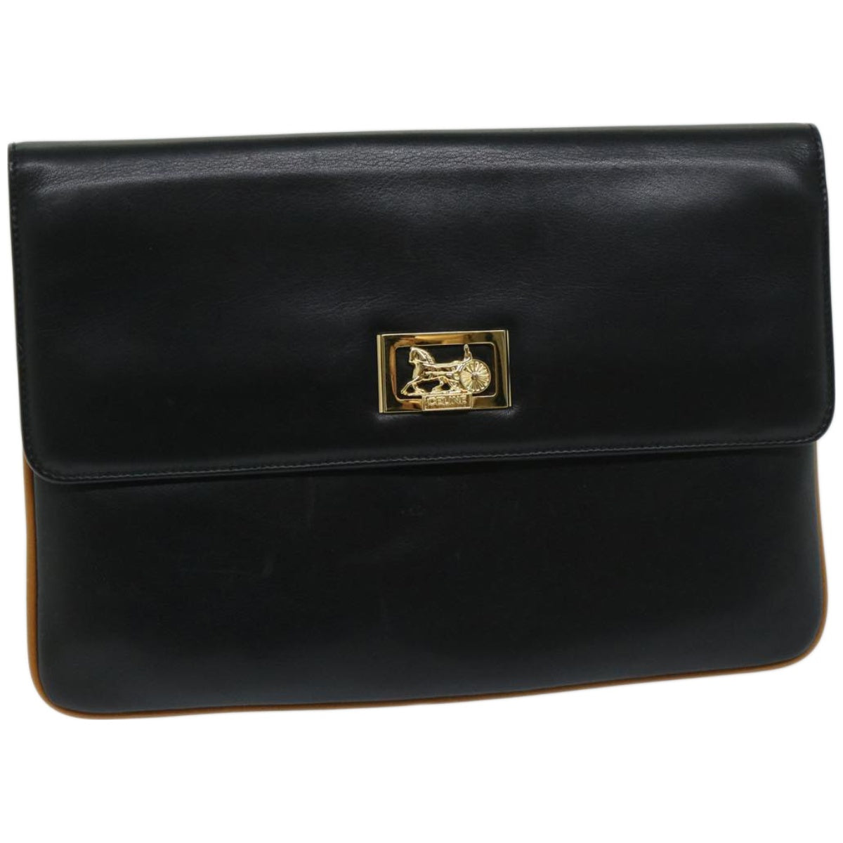 Luxury CELINE Clutch Bag Leather Black  67581