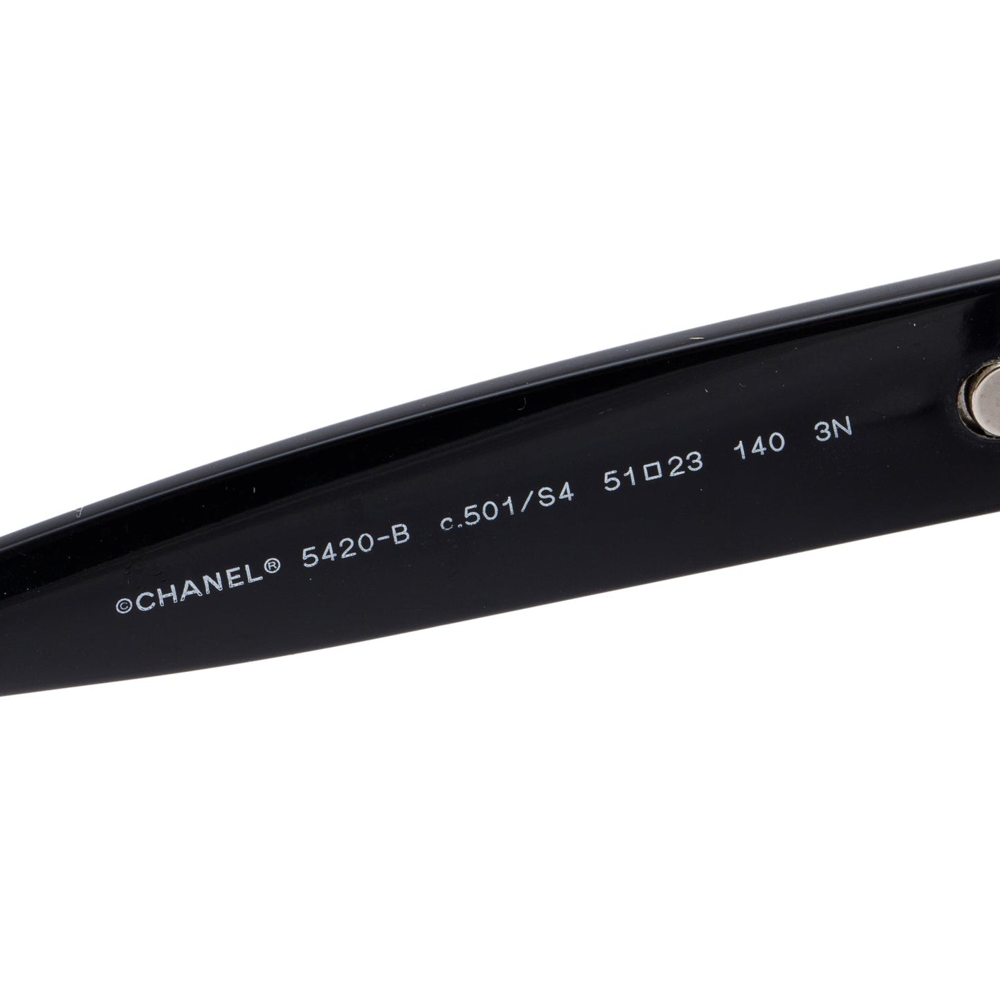 Chanel 5420-B Black Acetate Crystal CC Sunglasses
