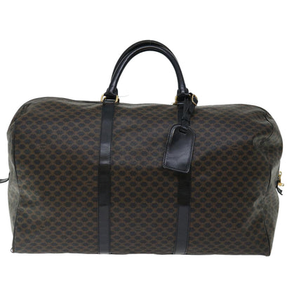 Luxury CELINE Macadam Canvas Boston Bag PVC Black  67629