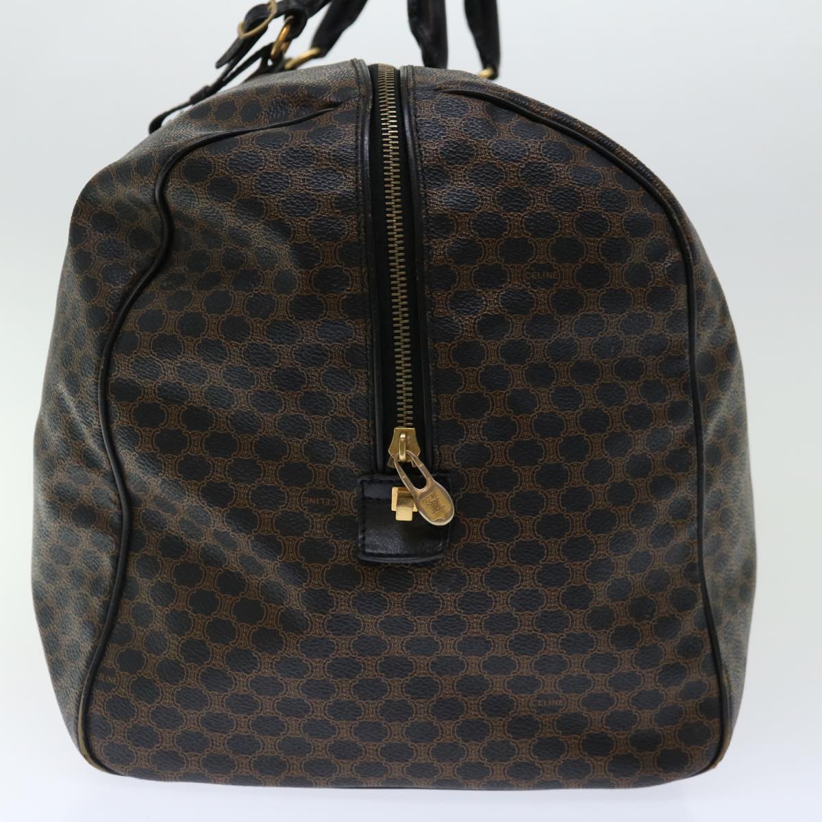 Luxury CELINE Macadam Canvas Boston Bag PVC Black  67629