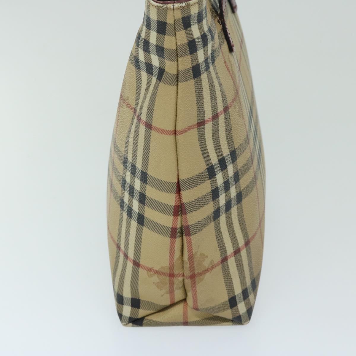 Luxury Burberry Nova Check Tote Bag PVC Beige Auth 67654