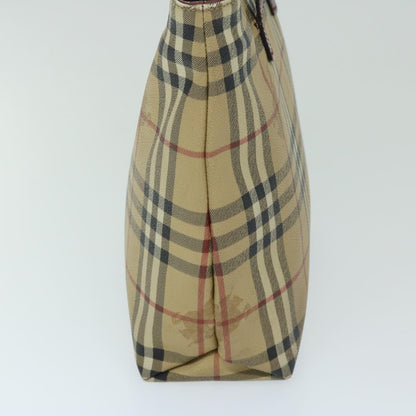 Luxury Burberry Nova Check Tote Bag PVC Beige Auth 67654
