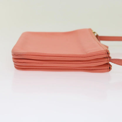 Luxury CELINE Trio Shoulder Bag Leather Pink  67657