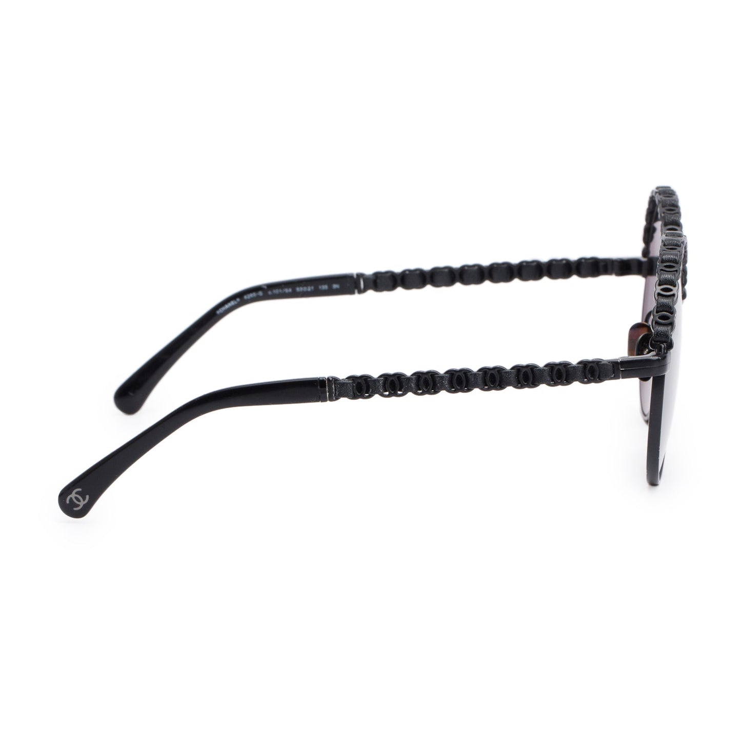 Chanel 4265Q Black Metal Calfskin Round Sunglasses