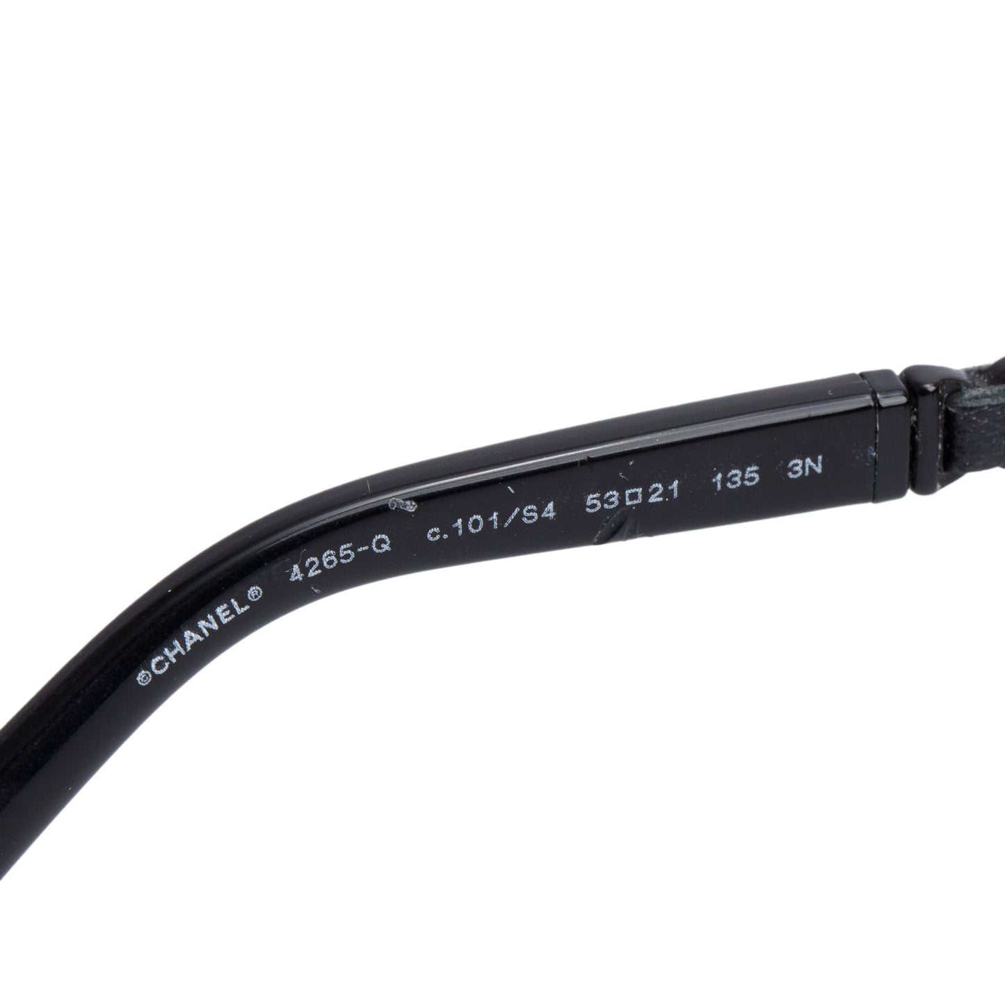 Chanel 4265Q Black Metal Calfskin Round Sunglasses
