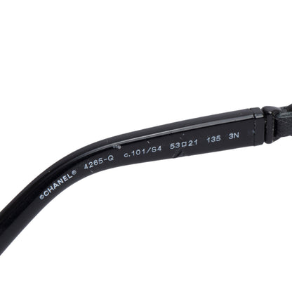 Chanel 4265Q Black Metal Calfskin Round Sunglasses