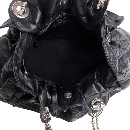Christian Dior Black Lambskin Cannage Medium Le Trente Tote
