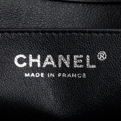 Chanel Black Patent Leather Quilted New Clutch with Chain