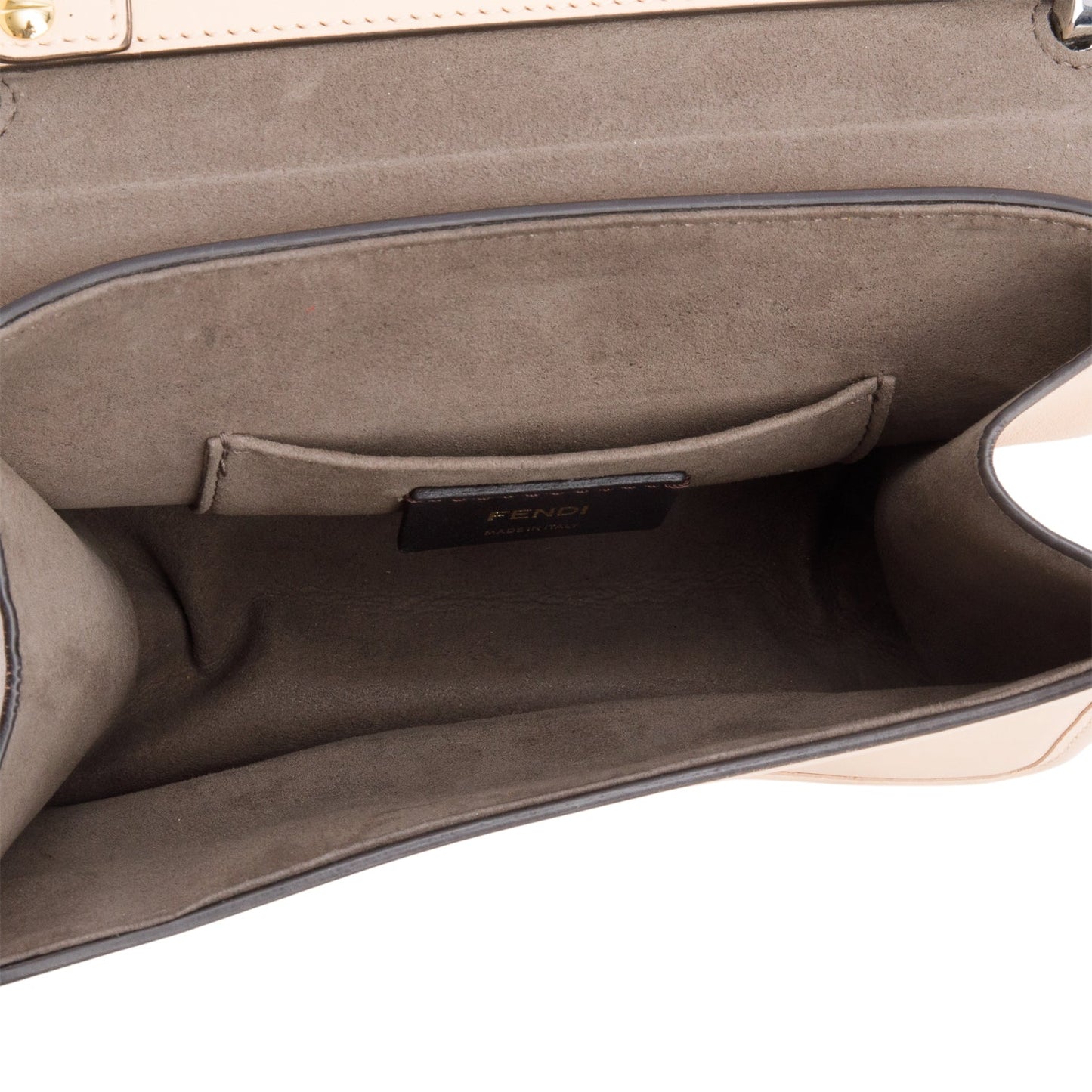 Fendi Beige Vitello Century Opaco F is Fendi Small Kan I Shoulder Bag