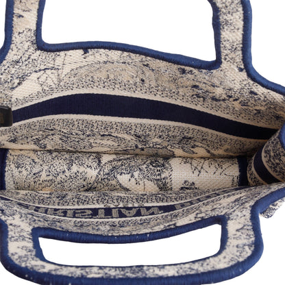Christian Dior 2020 Blue Canvas Embroidered Mini Dioriviera Toile De Jouy Book Tote
