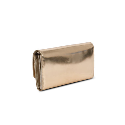 Christian Dior Gold Patent Leather Timeless Rendezvous Wallet on Chain