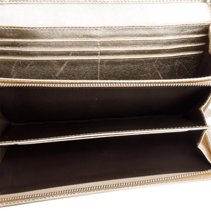Christian Dior Gold Patent Leather Timeless Rendezvous Wallet on Chain