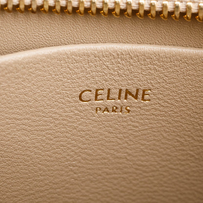 Celine 2024 Taupe Shiny Calfskin Medium Tilly Triomphe Shoulder Bag