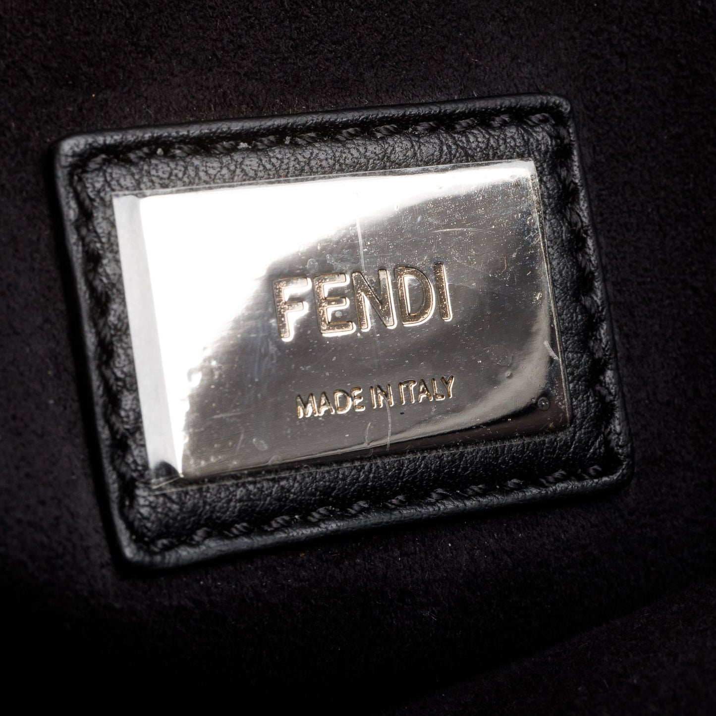 Fendi Black Nappa Leather Python Lace Up Large Peekaboo