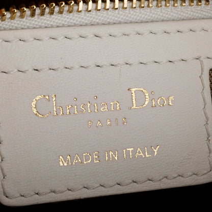 Christian Dior White Cannage Lambskin Leather Medium Lady Dior Bag
